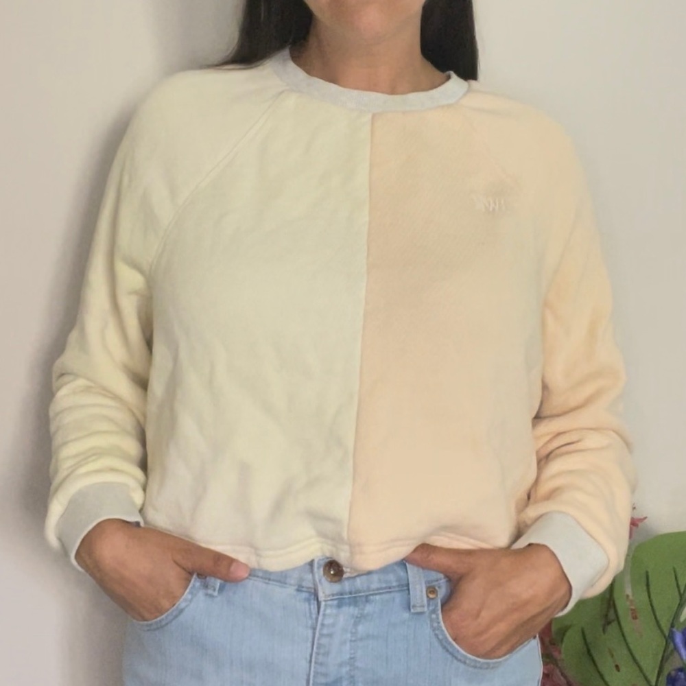 Madewell MWL Colorblock Cropped Loose Crewneck